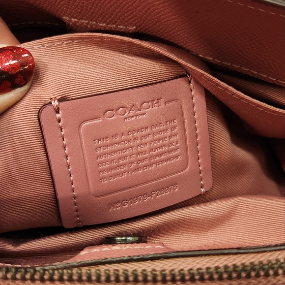 Authentic Rose Pink Leather Coach Large Satchel - Picture 8 of 8